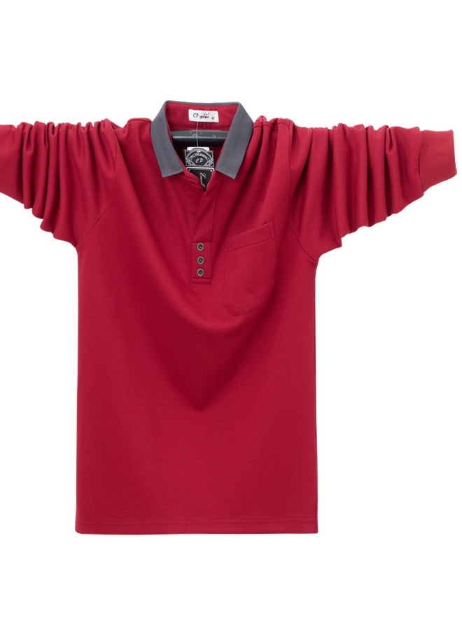 POLO Autumn Men's Polo Shirt Long Sleeve Business Work Shirts Male Pocket Soild Color Casual  Clothing Men Tops - Image 1