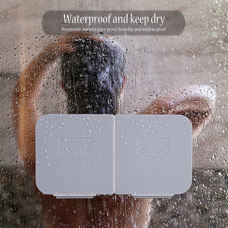 HOUSE OF QUIRK House of Quirk Ear Swab Holder Wall Mounted for Cotton Swabs Cotton Ball 10 Oz Qtip Dispenser for Bathroom Storage Organization Makeup Organizer Grey  - Image 5