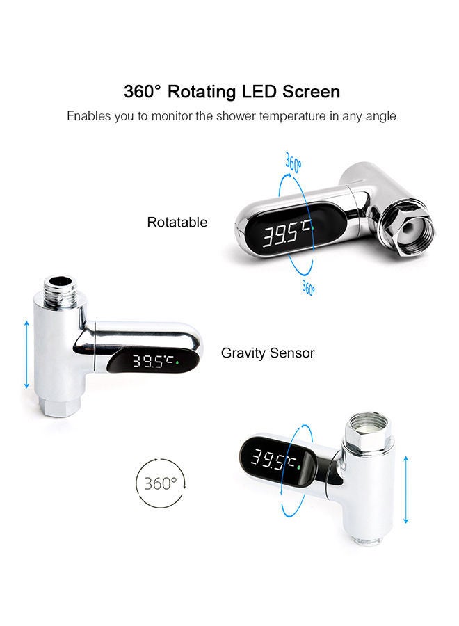 NIBEMINENT LED Digital Shower Temperature Display HC-1 Silver - Image 3