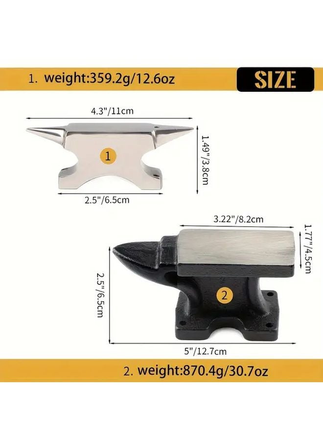 سندان قرن أزرق معدني طاولة صياغة من الفولاذ المقاوم للصدأ لصناعة المجوهرات - Image 4