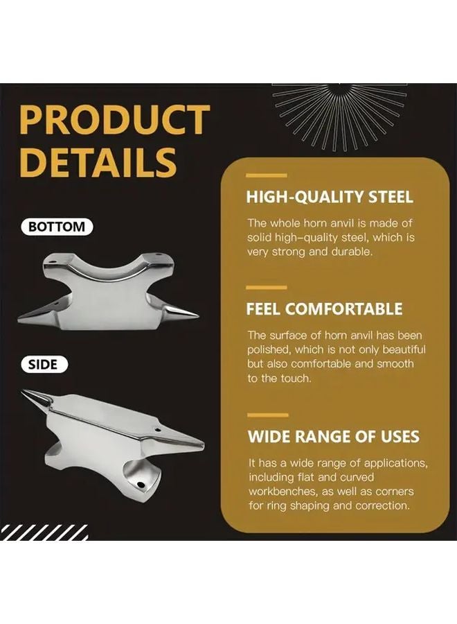 سندان قرن أزرق معدني طاولة صياغة من الفولاذ المقاوم للصدأ لصناعة المجوهرات - Image 3