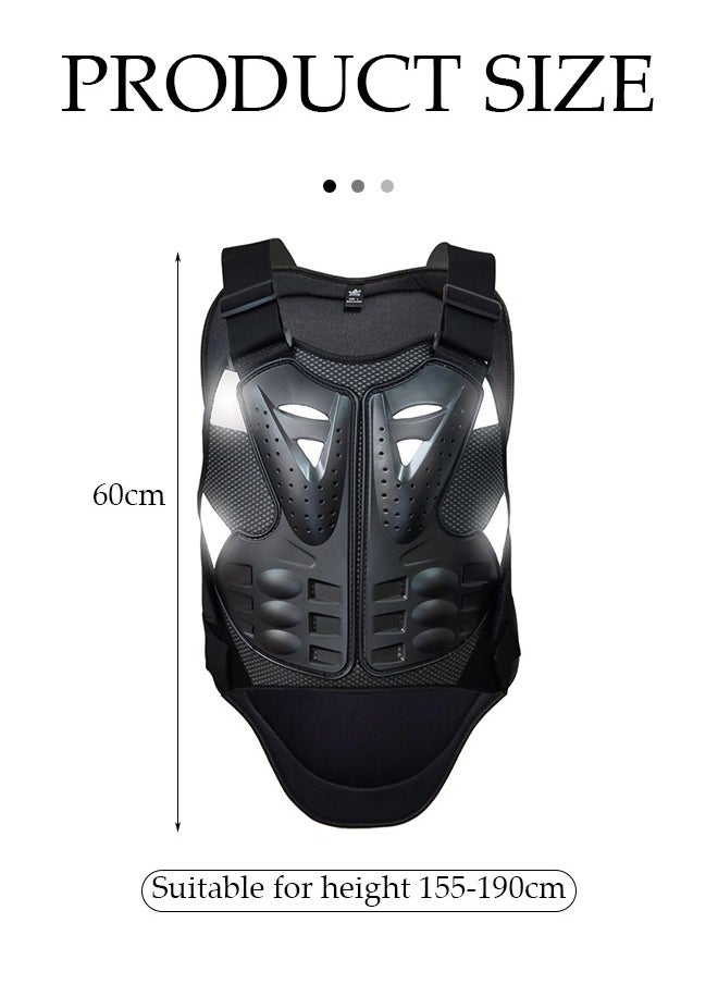 DUNISO Adjustable Motorcycle Armor Suit with Reflective Stripe,Mountain Bike Cyclecross Chest Protect Gear,Motorbike Protective Jacket with Chest Back Spine Armor Elbow Protection Pad for Motocross Cycling Skateboarding  - Image 2