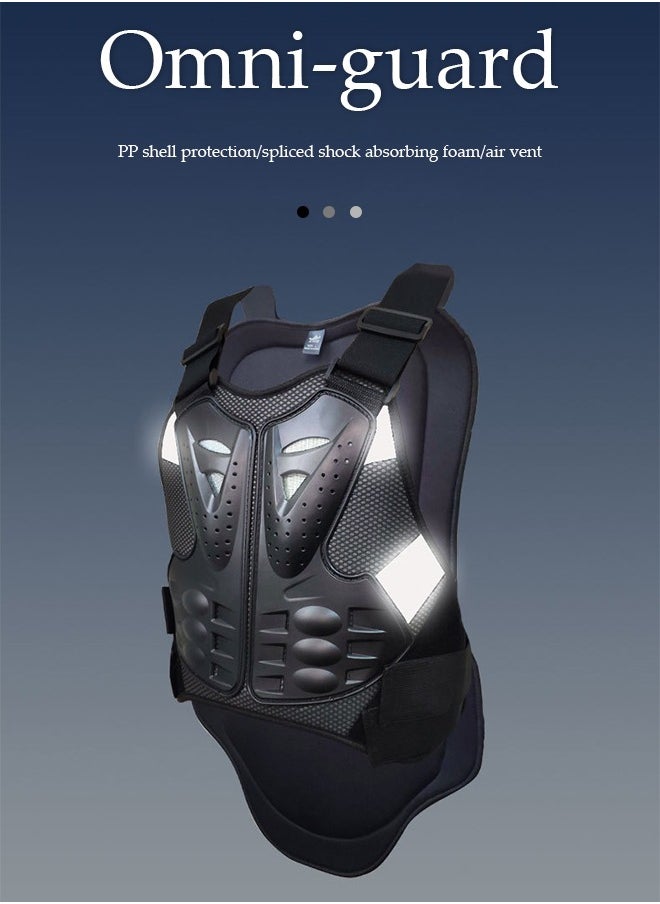 DUNISO Adjustable Motorcycle Armor Suit with Reflective Stripe,Mountain Bike Cyclecross Chest Protect Gear,Motorbike Protective Jacket with Chest Back Spine Armor Elbow Protection Pad for Motocross Cycling Skateboarding  - Image 5