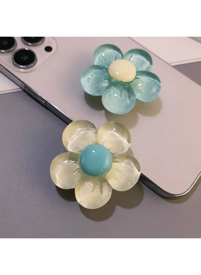 Green 3D Flower Phone Grip Holder Stand For Hands Free Viewing Kawaii Style - Image 4