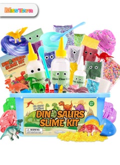 MissTiara Dinosaur Slime Kit for Kids 6-12 Years Old, DIY Slime Making Kit , Fluffy, Buttery, Cloud Slime, Sparkly, Glitter, Galaxy Slime, Purple, Perfect for Girls, Gift, Party Favors  - Image 1