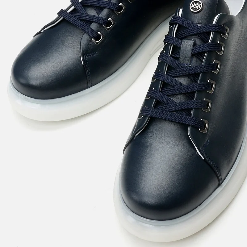Hotiç 02AYH296460A680 Leather Navy Blue Men's Casual Shoes