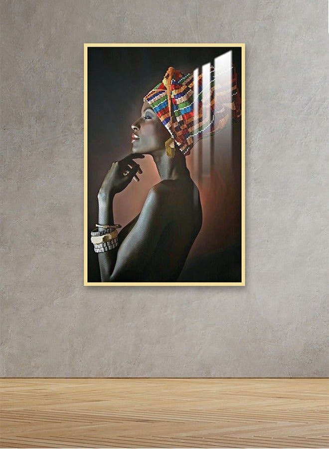 Marktna Decorative Wall Art Painting 120X80Cm With A Woman Design Silver Frame And A Transparent Acrylic Layer 0.5Kg - Image 1