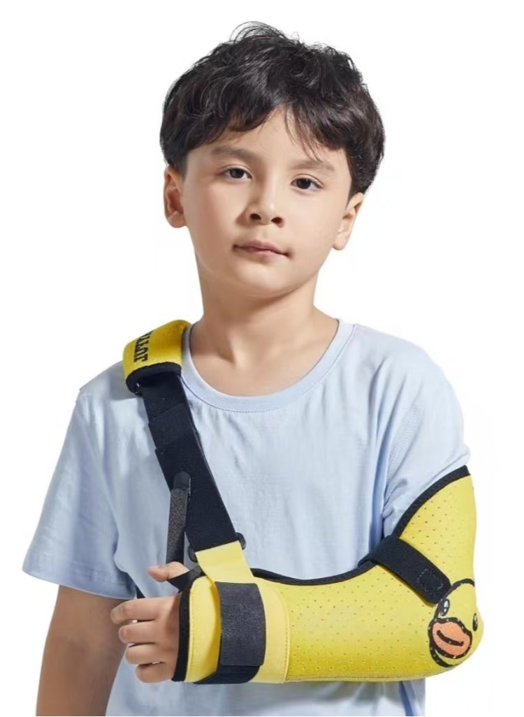 Velpeau Kids Arm Sling Shoulder Immobilizer with Waist Strap Sponge Filled Holder Support Brace for Child Boy Girl  - Image 1