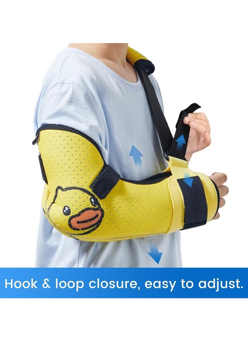 Velpeau Kids Arm Sling Shoulder Immobilizer with Waist Strap Sponge Filled Holder Support Brace for Child Boy Girl  - Image 4