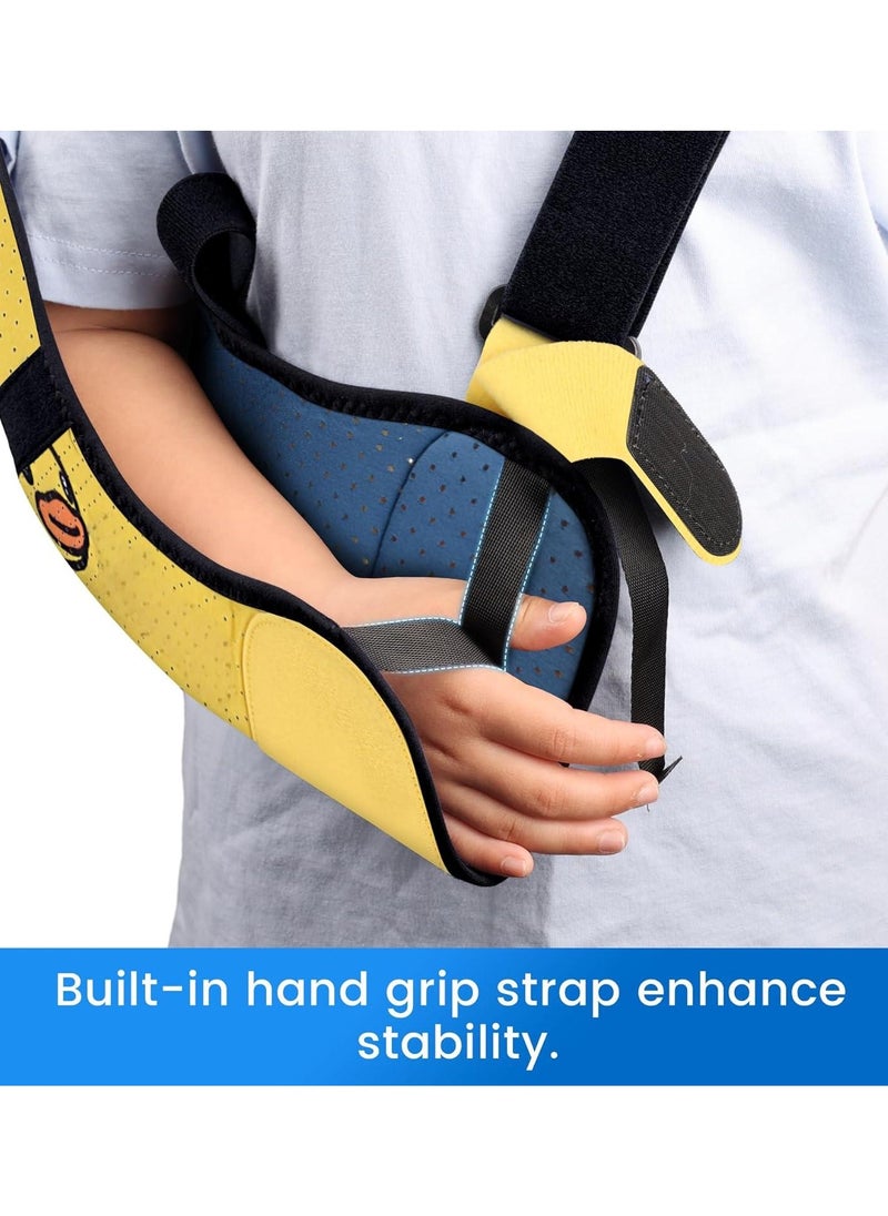 Velpeau Kids Arm Sling Shoulder Immobilizer with Waist Strap Sponge Filled Holder Support Brace for Child Boy Girl  - Image 3