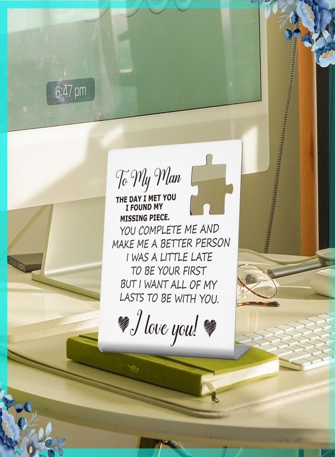 THRXOBN Anniversary Desk Decorative for Men, Romantic Gifts for Him, Valentine's Day Gifts for Him, Gifts for Husband On Wedding Day, Desk Decorative Sign Birthday Gift for Husband,WLK23 - Image 2