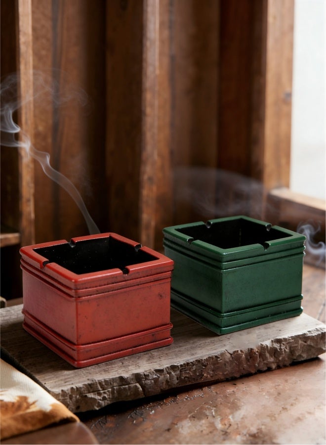 ashtray Vintage Ashtray Resin American Retro Style Ash Tray For Indoor Outdoor Use,Industrial Style Desktop Decoration accessories(green) - Image 4