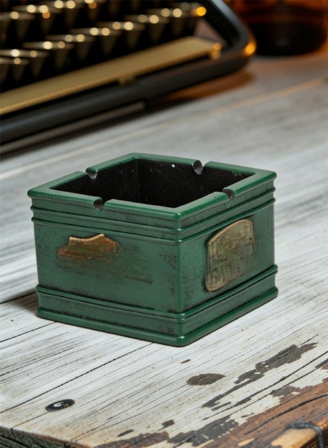 ashtray Vintage Ashtray Resin American Retro Style Ash Tray For Indoor Outdoor Use,Industrial Style Desktop Decoration accessories(green) - Image 3