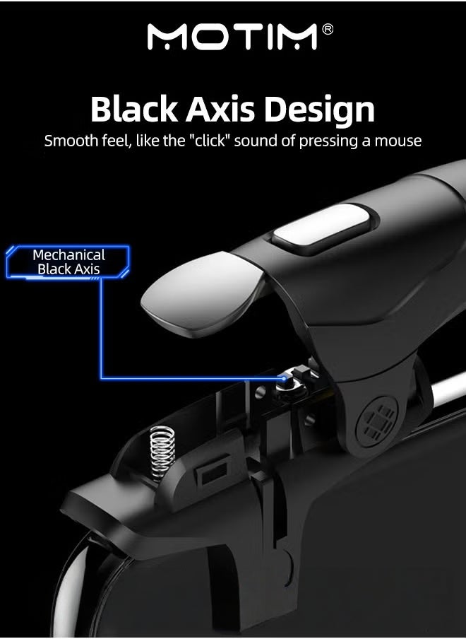 PUBG Trigger PUBG Mobile Controller Shooting Triggers High Frequency Click with Joystick Gamepad for Mobile Phone Game Controller Up of Duty Compatible for Android iOS Black