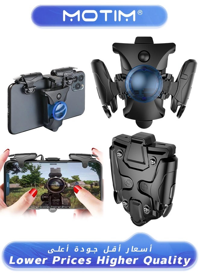 Motim PUBG Trigger PUBG Mobile Controller Shooting Triggers Auto High Frequency Click with Joystick Gamepad for Mobile Phone Game Controller Up of Duty Compatible for Android iOS Black  - Image 1