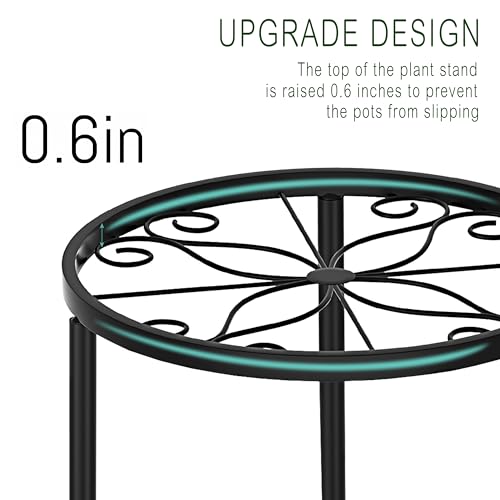 CADANI 5-Pack Metal Plant Stands for Outdoor Indoor, Anti-Rust Iron Flower Pot Stand, Heavy Duty Plant Pot Shelf for Multiple Plant, Decoration Racks for Home, Patio & Garden - Image 4