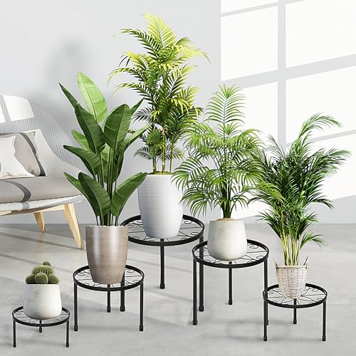 CADANI 5-Pack Metal Plant Stands for Outdoor Indoor, Anti-Rust Iron Flower Pot Stand, Heavy Duty Plant Pot Shelf for Multiple Plant, Decoration Racks for Home, Patio & Garden - Image 5