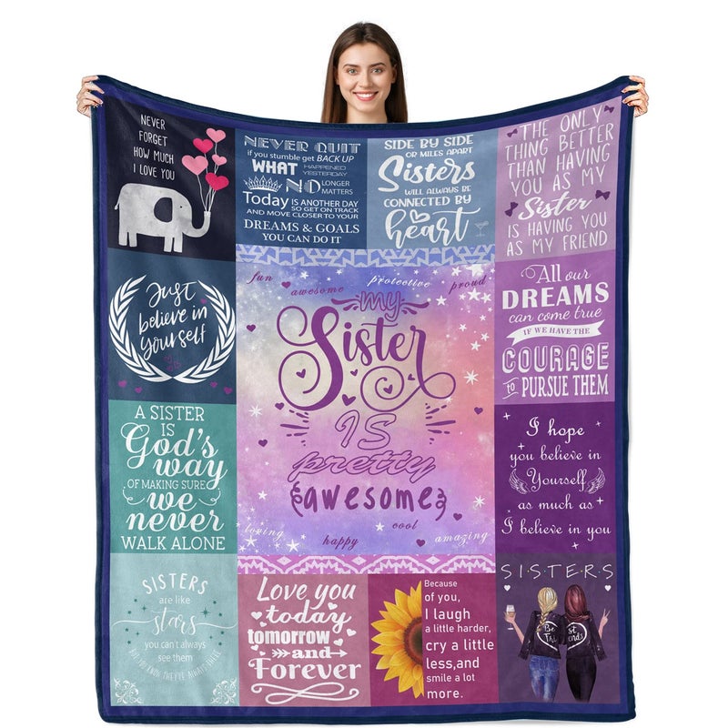 Sister Gifts Blanket  Sister Birthday Gifts from Sister  Sister Gift from Sister  Gifts for Sister  Sister Birthday Gift Ideas  Best Birthday Gifts for Sister Super Soft Throw Blanket 50""x60""