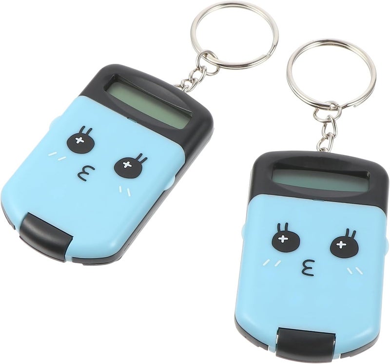 DOITOOL 2pcs Cartoon Mini Calculator Portable Pocket Arithmetic Calculator for Students Lightweight Plastic Design for School Exam Use - Image 1