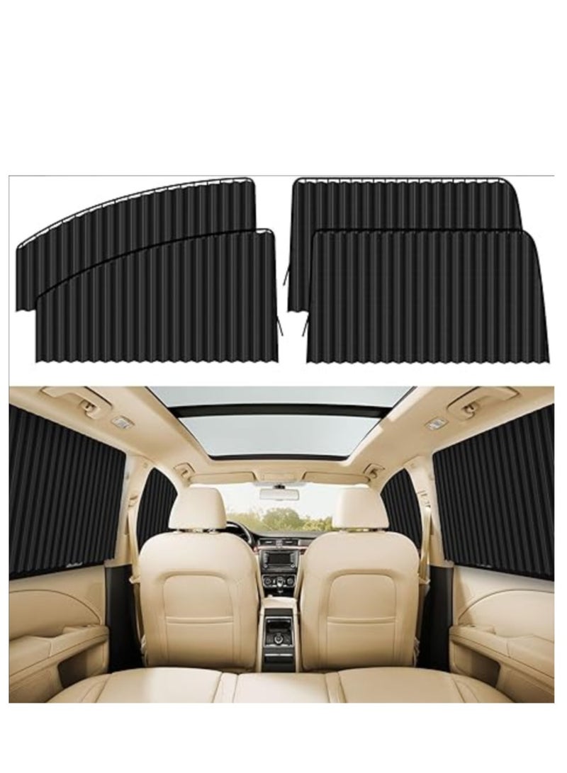 4-Pack UV Protection Car Window Sun Shades, Mesh Front Rear Windshield Covers Fit Most Car - Image 1