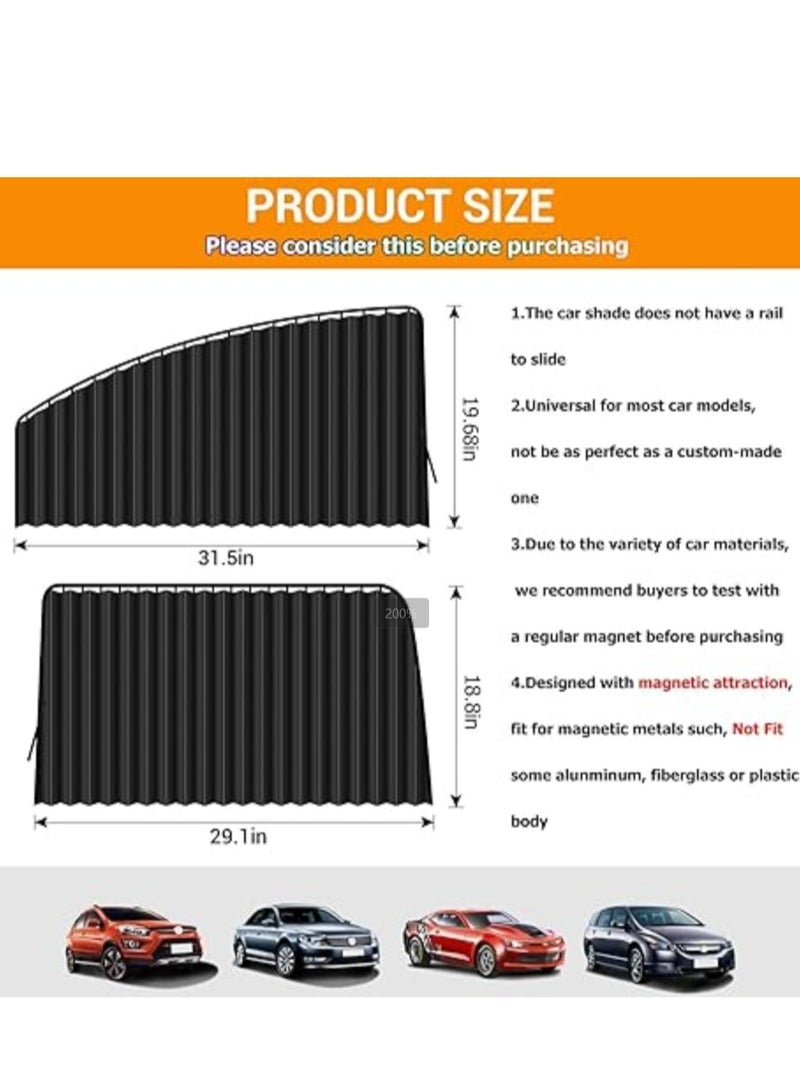 4-Pack UV Protection Car Window Sun Shades, Mesh Front Rear Windshield Covers Fit Most Car - Image 2