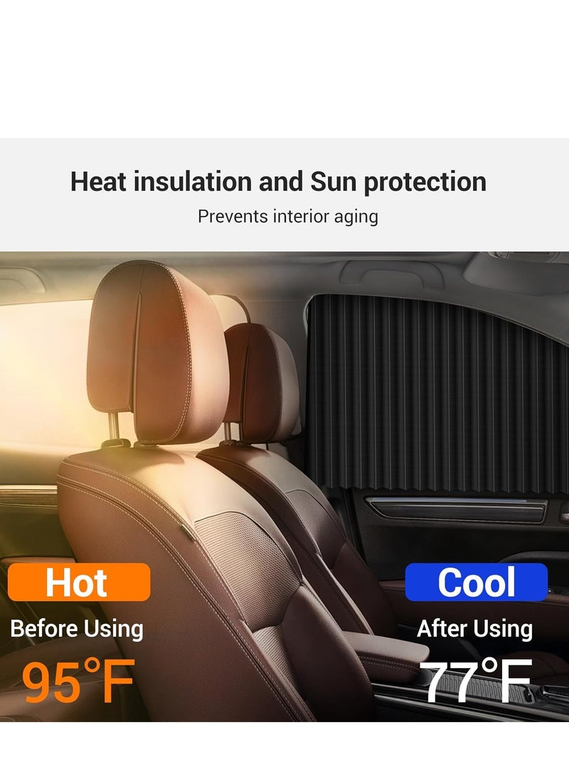 4-Pack UV Protection Car Window Sun Shades, Mesh Front Rear Windshield Covers Fit Most Car - Image 5