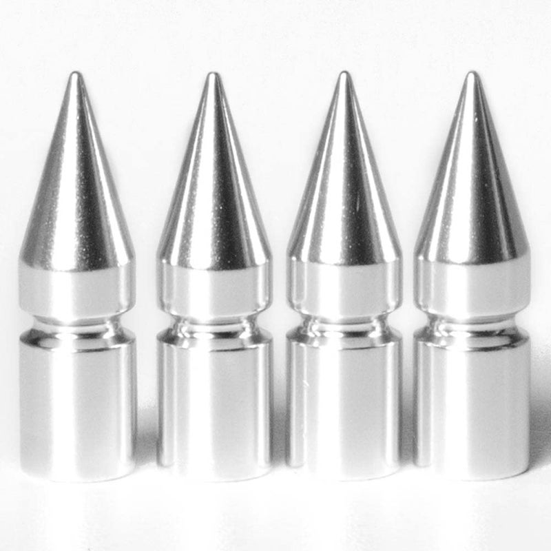 Circuit Performance VC6 Series Silver Aluminum Spiked Valve Stem Caps Set of 4