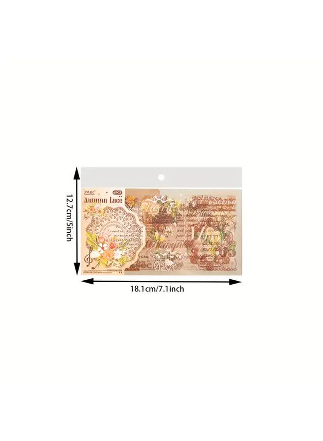 Silky Splendor Lace Scrapbook Kit 24pcs Retro European Style DIY Album Creation - Image 3