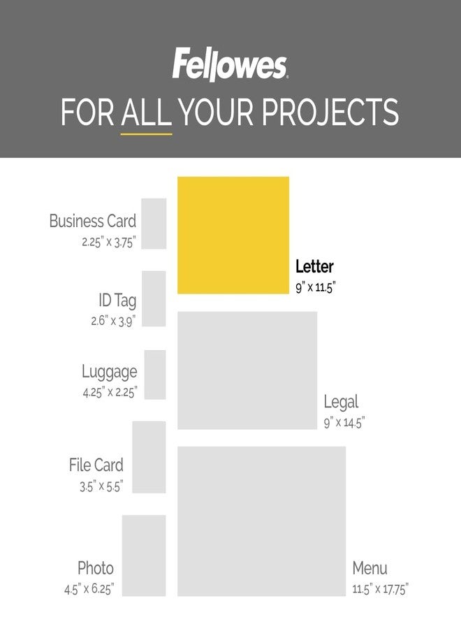 Fellowes Thermal Laminating Sheets, 3mil Letter Size Pouches, 9 x 11.5, 200 Pack, Clear (5743401) - Image 4
