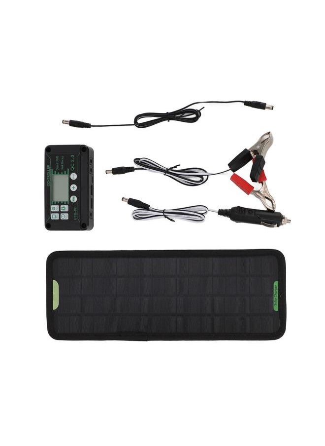 Thoraya 12V 10W MPPT Solar Charge Controller Power Loss Prevention Waterproof 12V Solar Panel Battery Charger Controller Black  - Image 1