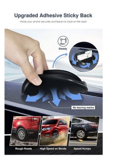 KASTWAVE Car Phone Holder Dashboard Car Phone Holder Mount Slip Free Desk Phone Stand Compatible for iPhone for Samsung Android Smartphones GPS Devices Universal Cell Phone Automobile Cradles Black  - Image 2