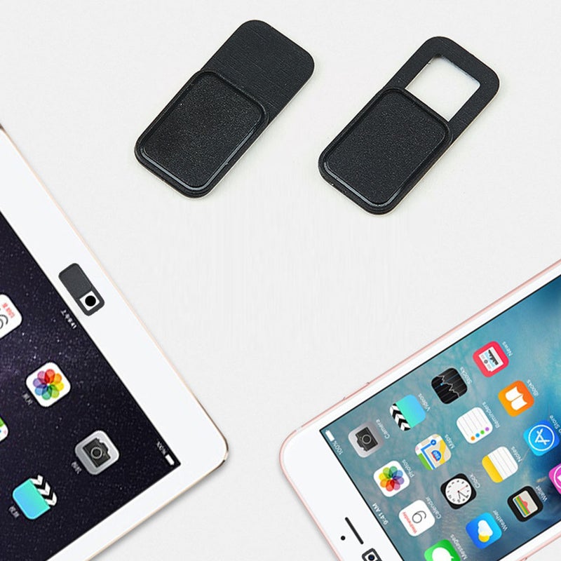 9Pcs Shaped Webcam Cover Camera Slider Privacy Protect Cover for Laptop Tablet Phone (Black) - Image 1