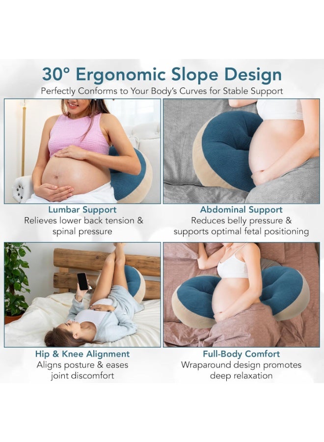 Faylor Pregnancy Pillow, 30° Wedge for Belly, Back & Hip Support, C Shaped Maternity Pillow for Sleeping, Side Sleepers, First Trimester & Postpartum - Image 4