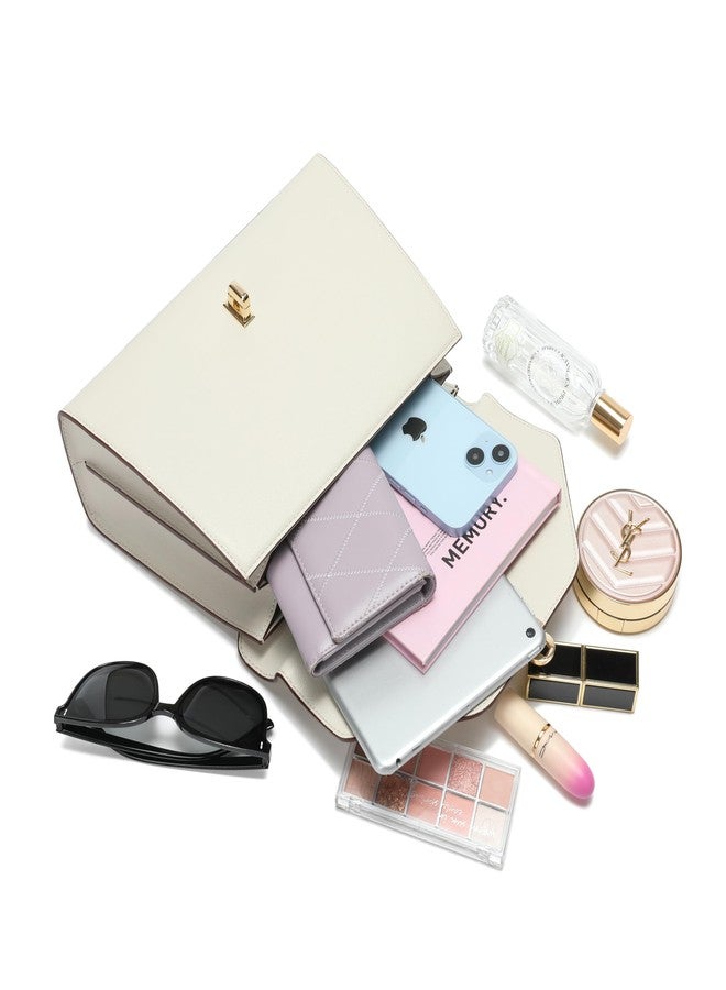 compuda Top Handle Bag Fashion Leather Satchel Bag for Ladies, Zipper Pocket, Metal，Leather tote bag for Women. - Image 4