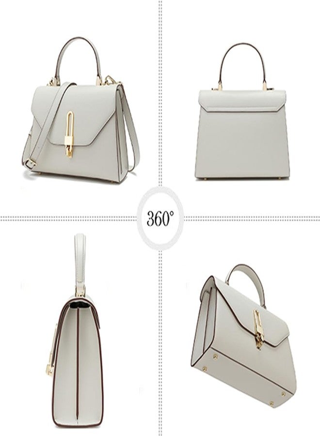 compuda Top Handle Bag Fashion Leather Satchel Bag for Ladies, Zipper Pocket, Metal，Leather tote bag for Women. - Image 3