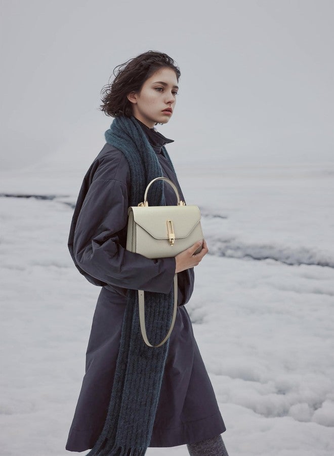 compuda Top Handle Bag Fashion Leather Satchel Bag for Ladies, Zipper Pocket, Metal，Leather tote bag for Women. - Image 2