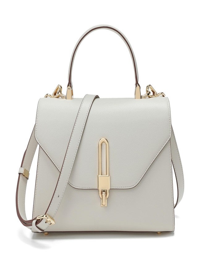 compuda Top Handle Bag Fashion Leather Satchel Bag for Ladies, Zipper Pocket, Metal，Leather tote bag for Women. - Image 1