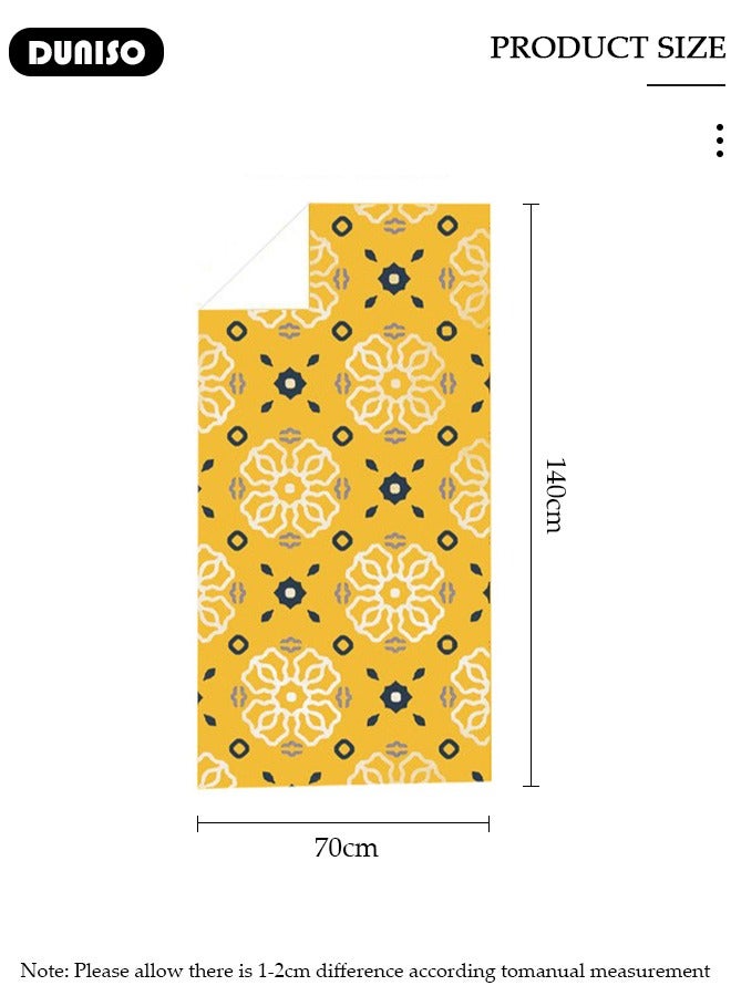 DUNISO Microfibers Large Size Beach Swimming Towel,Single-sided Golden Garden Print Design Bath Towel,Sand Free Soft Quick Dry Absorbent Lightweight Durable Pool Beach Blanket,Perfect for Travel Pool Swimming Bath Camping Yoga Gym Sports - Image 4