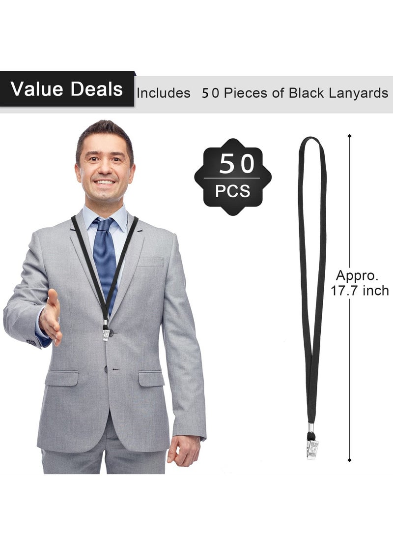 SYOSI - Bulk Lanyards for ID Name Badge Holders with Swivel Hook, Flat Lanyards Set for Office and School, 50 Pieces - Image 1