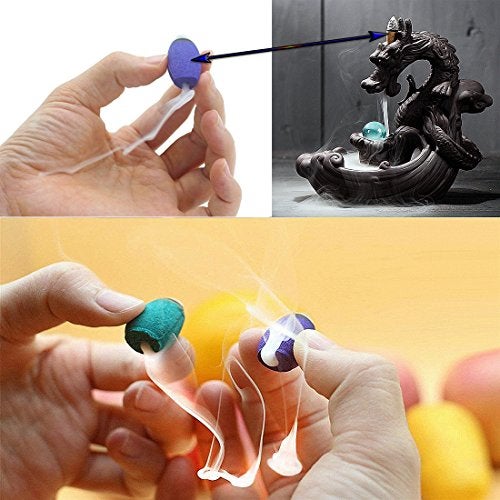 OTOFY 70 PCS Backflow Incense Cones Green Tea Incense Osmanthus Jasmine Lavender Rose Sandalwood Mixed Natural - Image 5