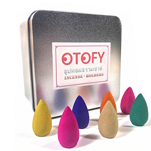 OTOFY 70 PCS Backflow Incense Cones Green Tea Incense Osmanthus Jasmine Lavender Rose Sandalwood Mixed Natural - Image 1