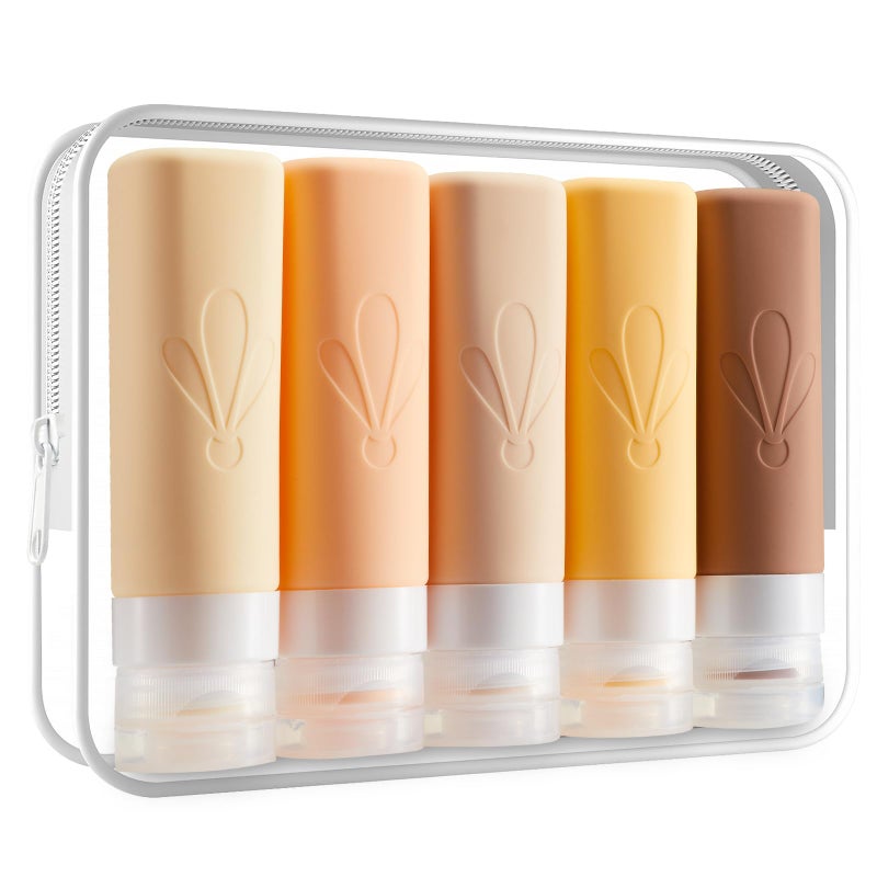 INSFIT Travel Bottles for Toiletries, TSA Approved 3oz Travel Size Containers, BPA Free Leak Proof Squeezable Silicone Tubes for Shampoo Conditioner Lotion Soap with Labels - Image 1