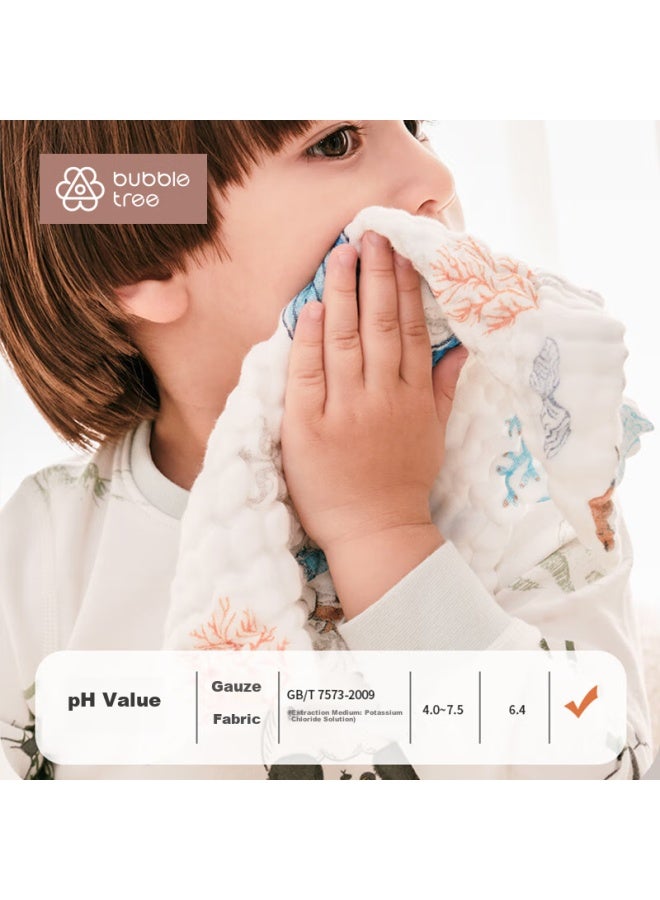 Bubble Tree Baby Drool Bib, Newborn Pure Cotton Gauze Small Square Towel, Ultra-soft Children's Face Towel - Image 3
