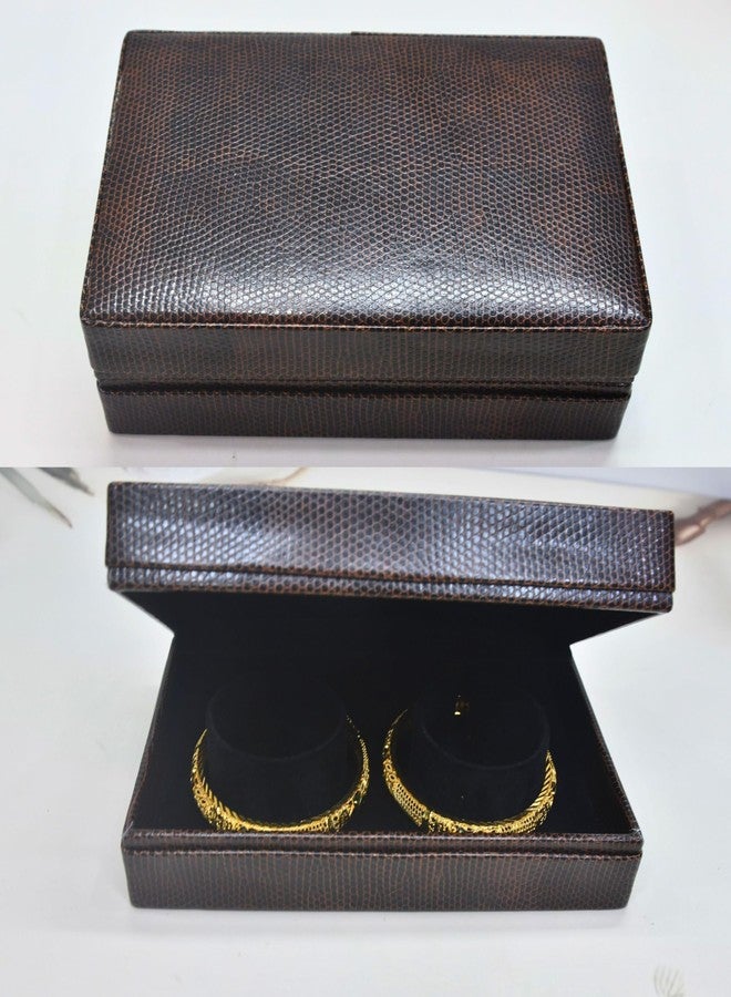 Lushure Premium ABS Hard Plastic Bangle Box with Lizard Rexine Finish | Jewelry Storage Organizer for Bangles, Bracelets & Kada – Travel-Friendly, Durable & Elegant Design - Image 1