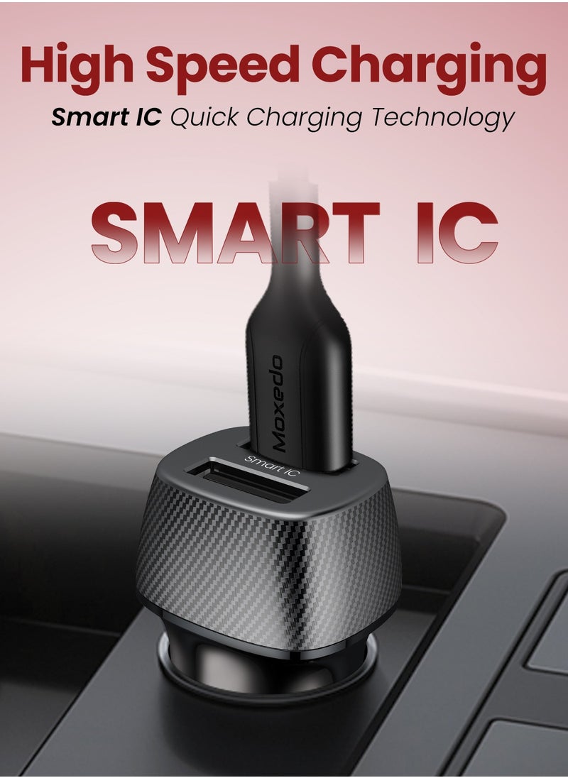 Moxedo Moxedo 3.4A Dual USB-A Ports Car Charger  with 2 Cables  - Image 5