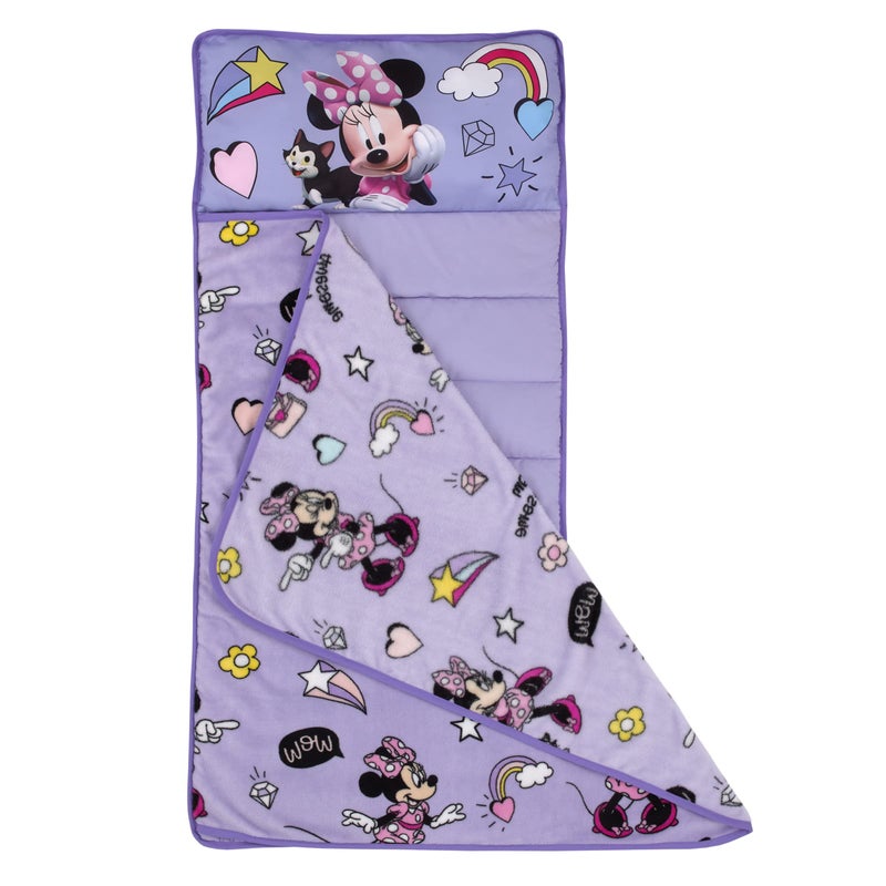 NoJo Disney Minnie Mouse I am Awesome Lavender and Pink Daisy Duck, Rainbow Hearts and Stars Toddler Nap Mat - Image 2