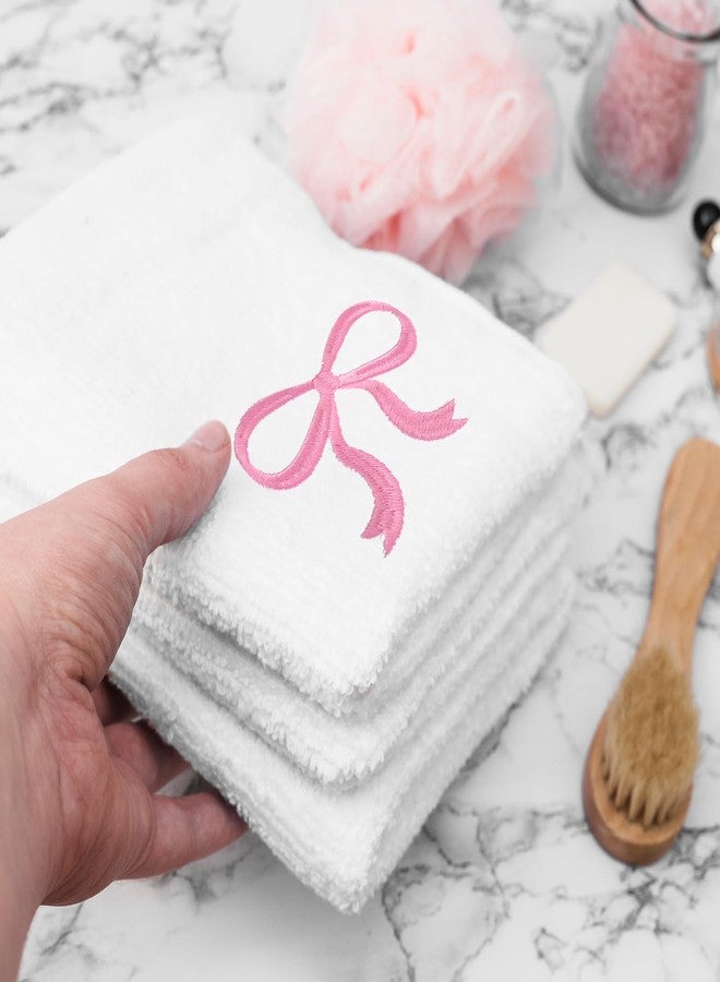 JarThenaAMCS 2 Pack Bow Hand Towels Valentine's Day Kitchen Towel Pink Bowknot Embroidered Cotton Dish Towel for Bathroom Hand Drying Kitchen Cleaning Towel Gift Set, 29.5 x 13.7 Inch - Image 5