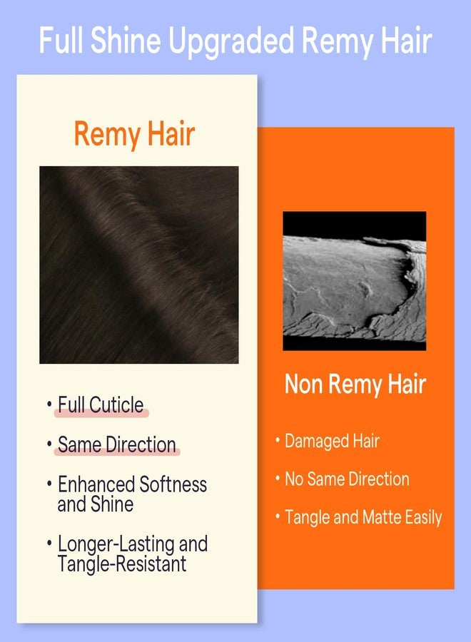 Full Shine Clip in Hair Extensions Human Hair Clip in Extensions Triple Weft Brazilian Hair Clip ins Dark Brown Hair Extensions Real Human Hair Clip ins Full Head 7 Pcs 18 Inch 120g - Image 4