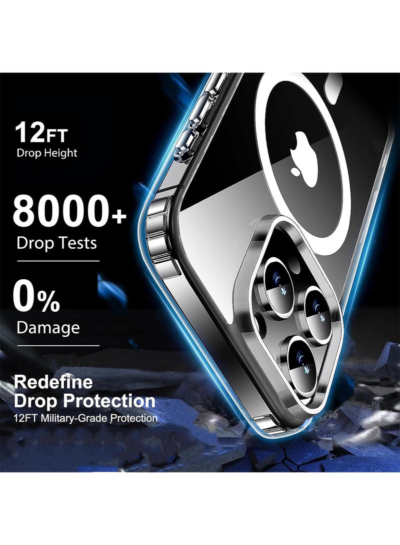 Aookay for iPhone 16 Pro Max Case Clear: [Compatible with Magsafe][Anti-Yellowing][Mil-Grade Protection] Shockproof Ultra Slim Thin Magnetic Protective Cover Case for iPhone 16 Pro Max (Clear) - Image 5