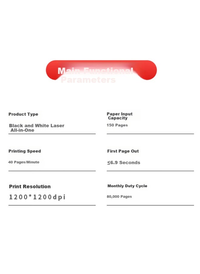 Aurora Ad408mwa A4 Multifunction Monochrome Laser Printer Office Duplex Printing Scanning Copier - Image 3